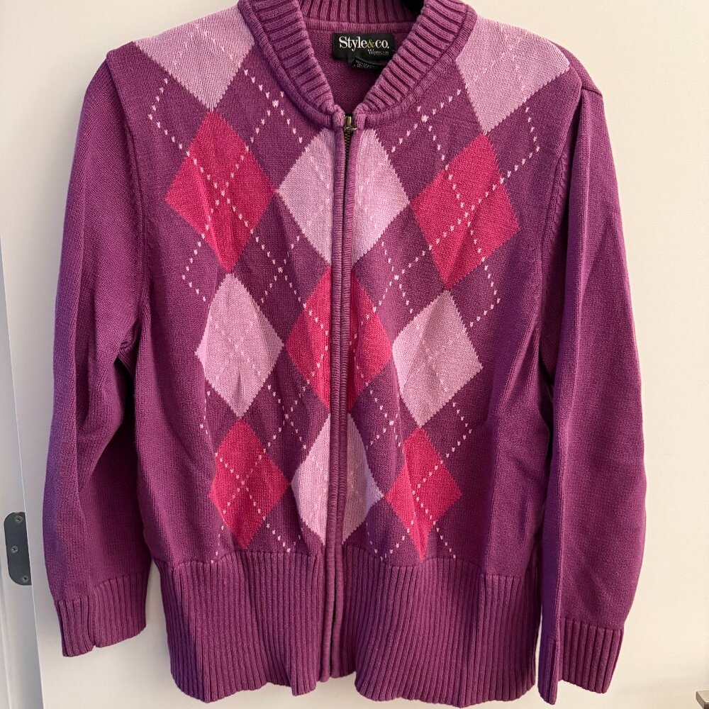 Argyle Zip Up